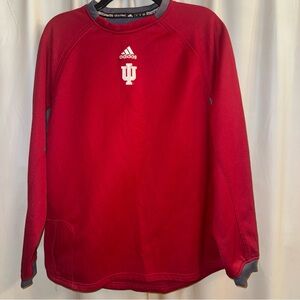 Adidas Crimson Sweatshirt with Indiana hoosiers Logo.  Fleece lined.